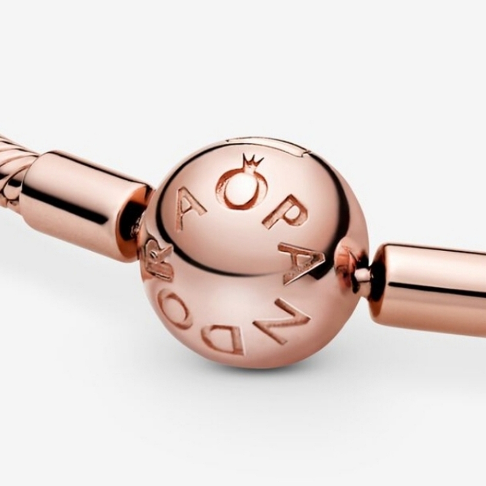 Authentic NEW Pandora Moments Snake Chain Bracelet 14K Rose Gold plated - Picture 9 of 9